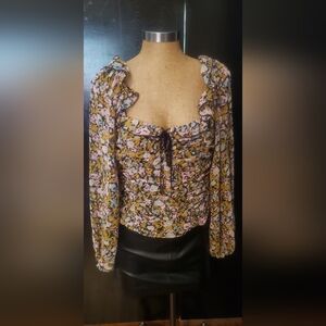 Free People Multicolor Floral Blouse
